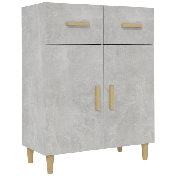 vidaXL Credenza Grigio Cemento 69,5x34x89 cm in Legno Multistrato