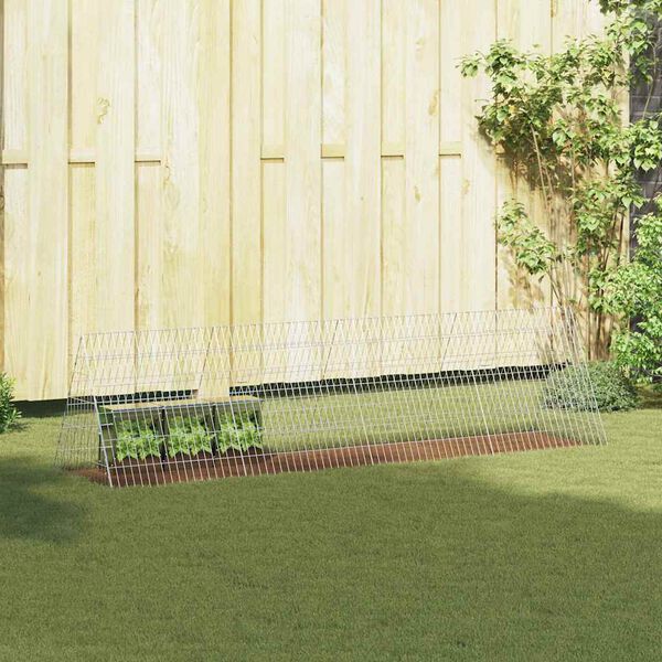 vidaXL Gabbia per Conigli Argento 650 x 55 x 55 cm Acciaio zincato