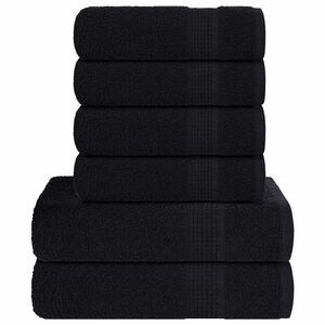 vidaXL Set di asciugamani 6 pezzi FROGN Nero 360 g/m&sup2;