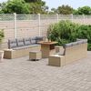 vidaXL Set Divano da Giardino con cuscino 11 pcs Beige Poly Rattan