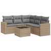 vidaXL Set Divano da Giardino 6 pz con Cuscini Beige in Polyrattan