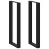 vidaXL Gambe per tavolo da bar a forma di U 2 pz nere 40x(110-111) cm in acciaio
