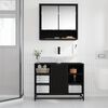 vidaXL Mobile da Bagno Rovere Nero 80 x 33 x 60 cm Legno multistrato