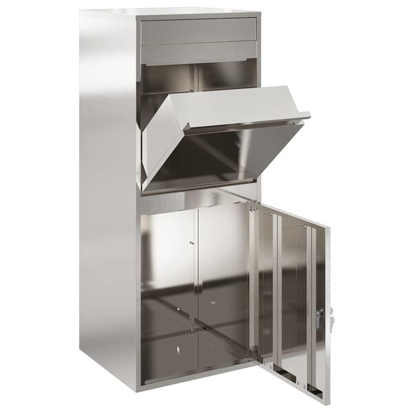 vidaXL Cassetta per pacchi con archiviazione Argento 47,5 x 38 x 59 cm
