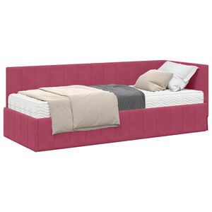vidaXL Struttura Letto Angolare con Materasso 2 pz Rosso Vino