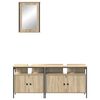 vidaXL Set di mobili per il bagno 3 pcs Marrone Legno multistrato
