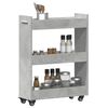 vidaXL Mobile con Ruote Grigio Cemento 60x22x79cm in Legno Multistrato