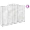 vidaXL Cesti Gabbioni ad Arco 9 pz 300x50x200/220 cm Ferro Zincato