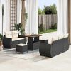 vidaXL Set Divano da Giardino 8 pcs Nero polyrattan
