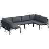 vidaXL Set Divano da Giardino 6 pz Nero Acciaio