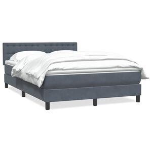 vidaXL Giroletto a Molle con Materasso Grigio Scuro 140x220 cm Velluto