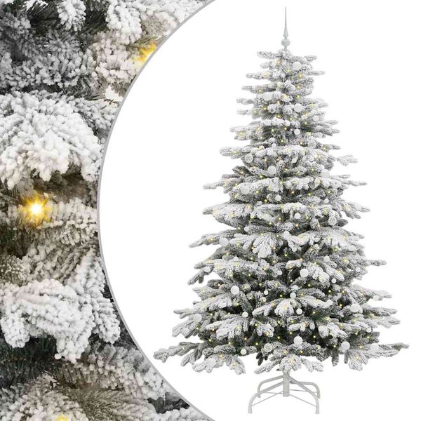 vidaXL Albero di Natale Artificiale con Rami Pieghevoli Bianco 240 cm