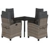 vidaXL Set da Pranzo da Giardino 5 pz con Cuscini in Polyrattan Grigio