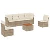 vidaXL Set Divani da Giardino 7 pz con Cuscini Beige in Polyrattan