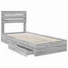 vidaXL Letto con Contenitore con testiera Grigio Sonoma 75 x 190 cm