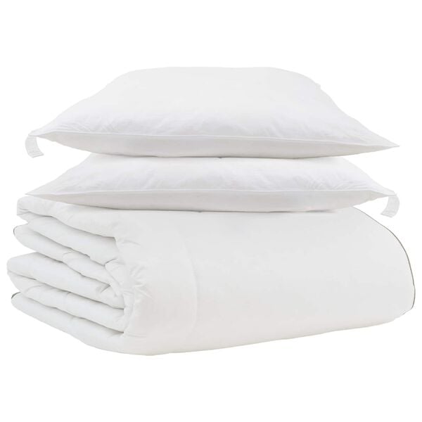 vidaXL Duvet Invernale con cuscino 3 pcs Bianco Piuma d'anatra