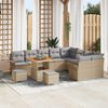 vidaXL Set Divano da Giardino con cuscino 12 pcs Beige e Grigio Chiaro