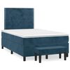 vidaXL Giroletto a Molle con Materasso Blu Scuro 120x200 cm in Velluto