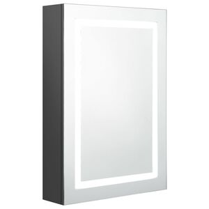 vidaXL Armadietto Bagno con Specchio e LED Grigio 50x13x70 cm