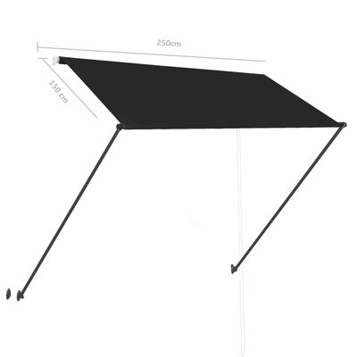 vidaXL Tenda da Sole Retrattile con LED 250x150 cm Antracite