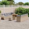 vidaXL Set Divano da Giardino 11 pcs Beige Poly Rattan