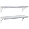 vidaXL Mensole a Muro 2 pz 75x30 cm Argento in Acciaio Inossidabile