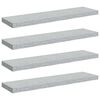 vidaXL Scaffali a Parete 4 pz Grigio Cemento 90x23,5x3,8 cm in MDF