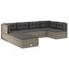 vidaXL Set Divani da Giardino 7 pz con Cuscini in Polyrattan Grigio