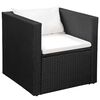 vidaXL Set Divani da Giardino 4 pz in Polyrattan Nero e Bianco