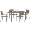 vidaXL Set da Pranzo per Giardino 5 pcs Grigio polyrattan