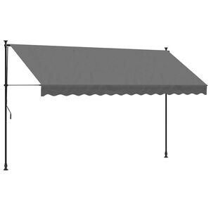 vidaXL Tenda da Sole Retrattile Antracite 350x150 cm Tessuto e Acciaio