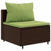 vidaXL Set Divani da Giardino 8 pz con Cuscini in Polyrattan Marrone