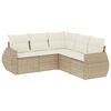 vidaXL Set Divano da Giardino 5 pz con Cuscini Beige in Polyrattan