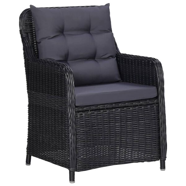 vidaXL Set da Pranzo da Giardino 9 pz in Polyrattan Nero