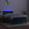 vidaXL Letto a Molle con Materasso e LED Verde Scuro 80x200cm Velluto