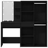 vidaXL Set Tavolo da Trucco LED Rovere Nero 140 x 40 x 140 cm