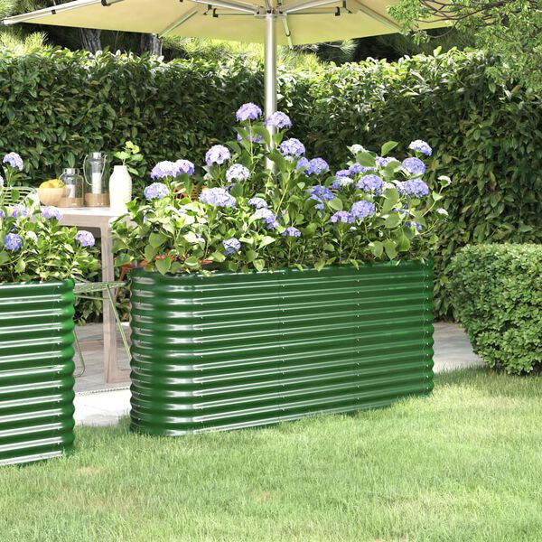 vidaXL Letto Giardino Acciaio Zincato 152x40x68 cm Verde
