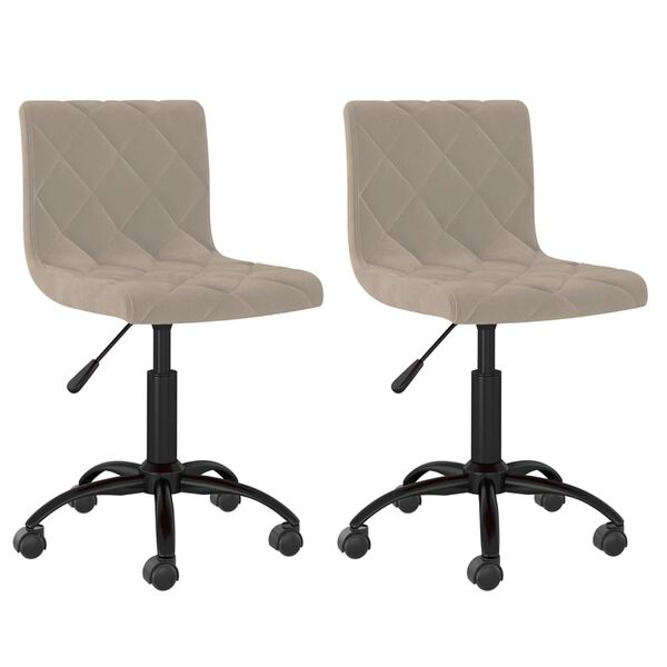 vidaXL Sedie da Pranzo Girevoli 2 pz Grigio Chiaro in Velluto