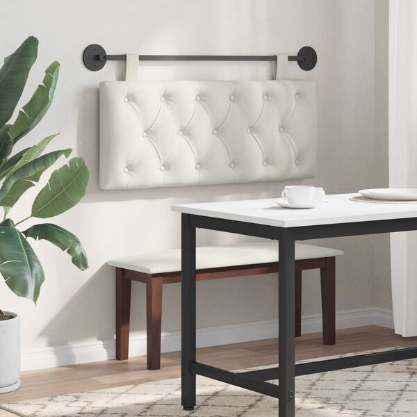 vidaXL Testata appesa Montaggio a parete Crema 110 x 55 x 7 cm Velluto