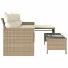 vidaXL Divano da Giardino con Tavolo e Cuscini a L Beige in Polyrattan
