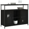 vidaXL Credenza Nera 100x35x80 cm in Legno Multistrato