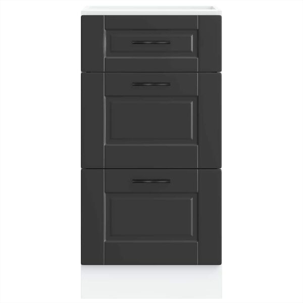 vidaXL Mobiletto da cucina "Porto" nero in legno ingegnerizzato