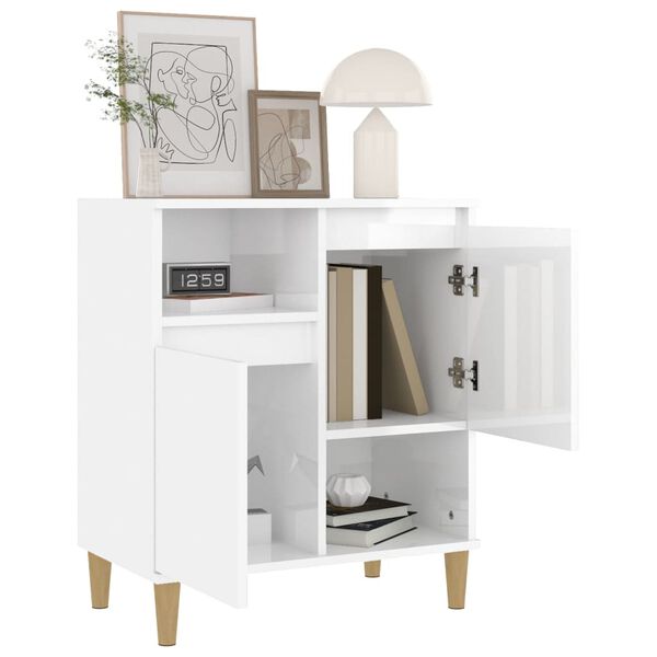 vidaXL Credenza Bianco Lucido 60x35x70 cm in Legno Multistrato