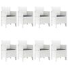 vidaXL Set da Pranzo per Giardino 9 pcs Bianco Polipropilene