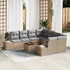vidaXL Set Divano da Giardino con cuscino 9 pcs Beige polyrattan