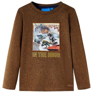 Maglietta Bambini Maniche Lunghe Cognac M&eacute;lange 104