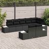 vidaXL Set Divano da Giardino con archiviazione 8 pcs Nero Poly Rattan