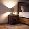 vidaXL Comodino con Luci LED Rovere Fumo in Legno Multistrato