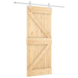 vidaXL Porta scorrevole Naturale e Bianco 85 x 210 cm