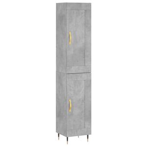 vidaXL Credenza Grigio Cemento 34,5x34x180 cm in Legno Multistrato